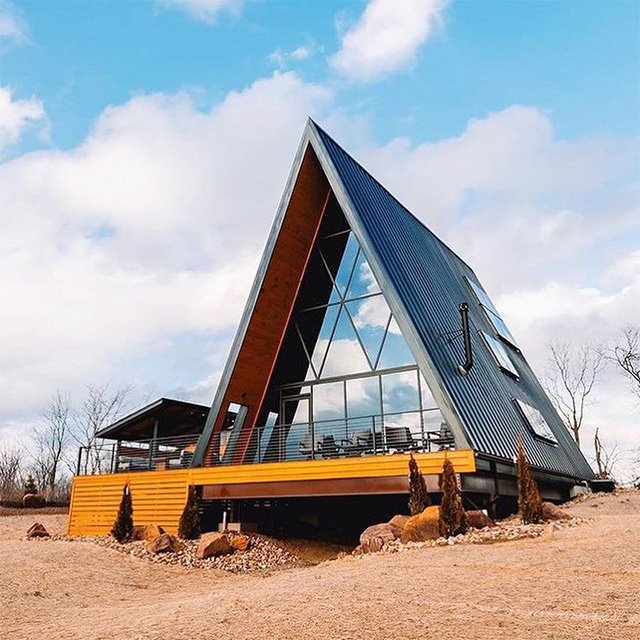Elegant A-Frame Retreat: Natural Living Bliss